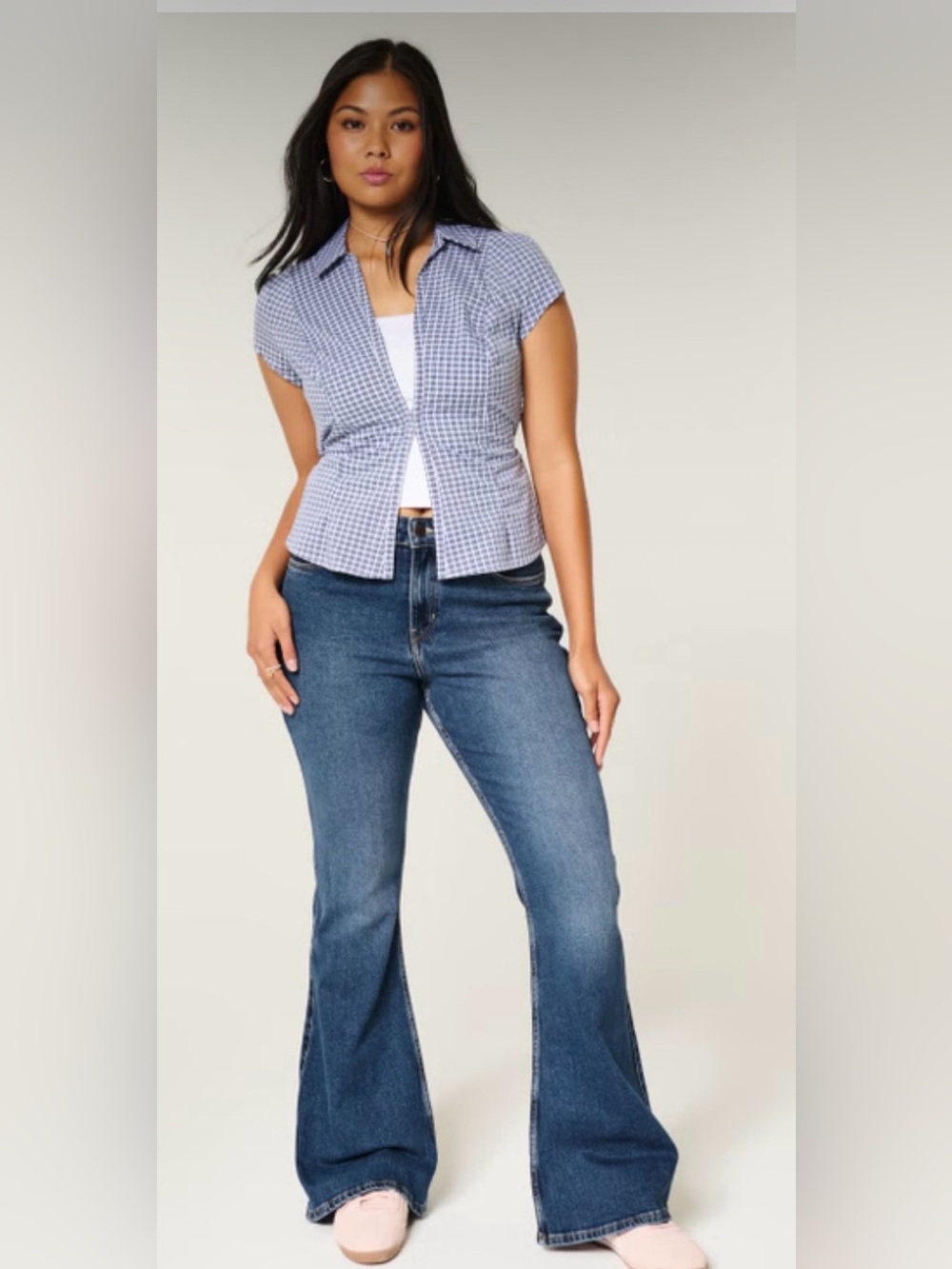 Hollister Mid Blue High-Rise Flare Jeans